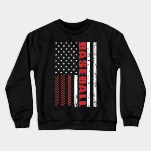 Baseball American Flag - US Sports Crewneck Sweatshirt